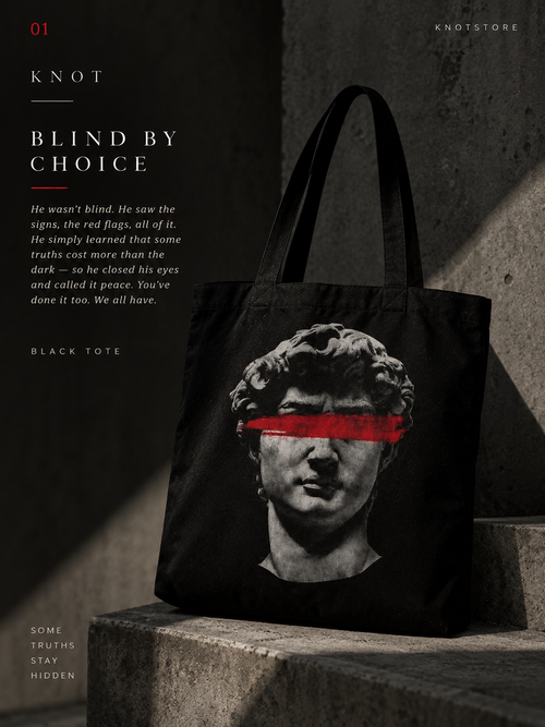 BLIND BY CHOICE — BLACK TOTE BAG