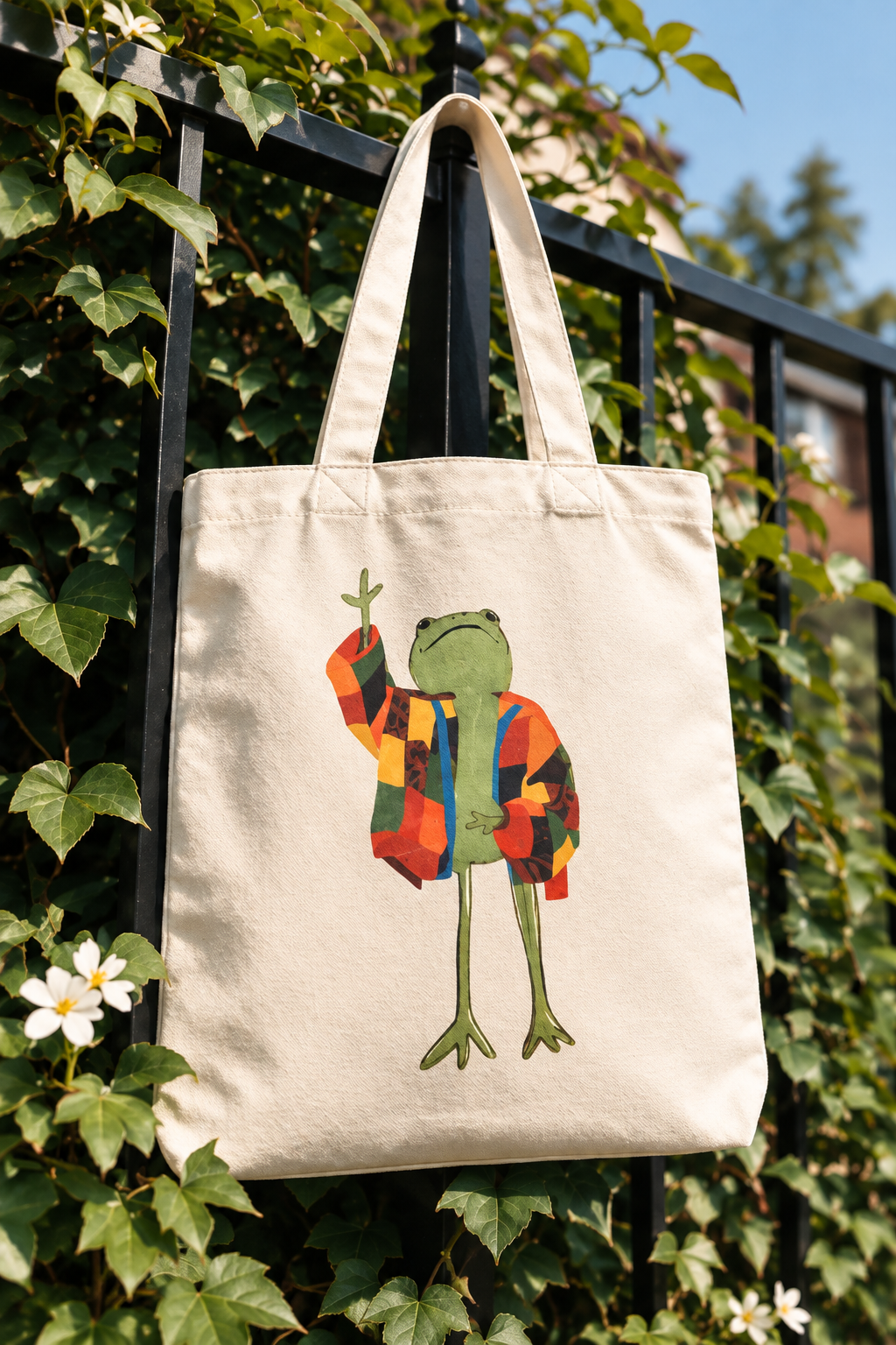 CANVAS JACKET FROG — TOTE BAG