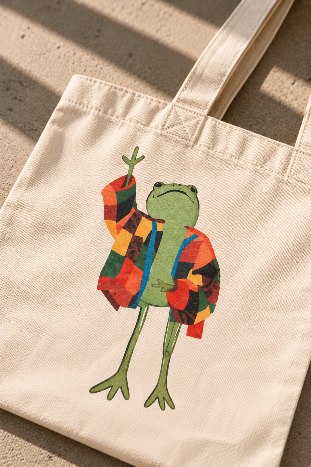 CANVAS JACKET FROG — TOTE BAG