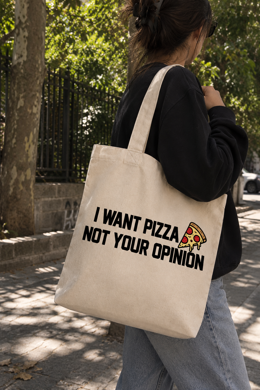 I WANT PIZZA — TOTE BAG