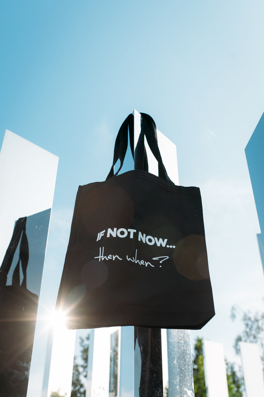 If Not Now Printed Black Canvas Bag