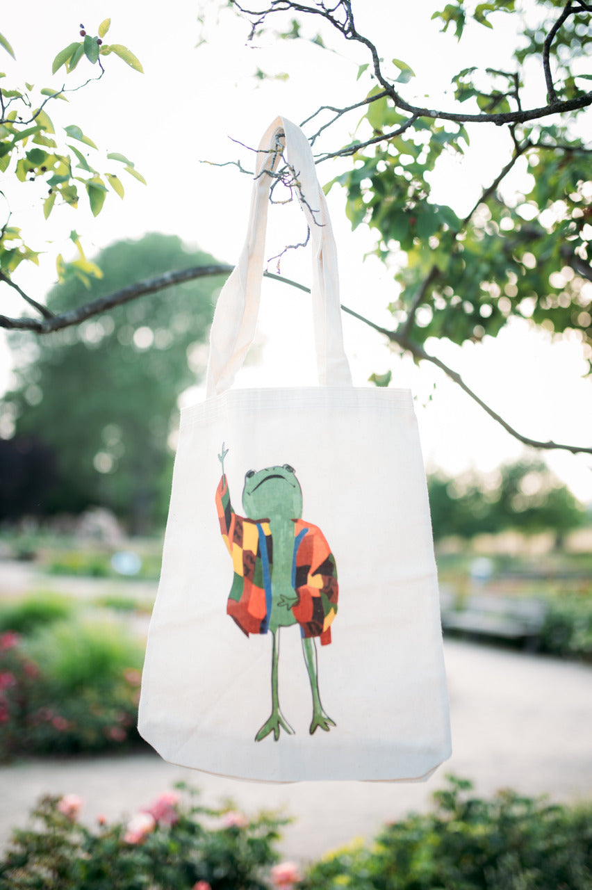 Canvas Jacket Frog Tote Bag