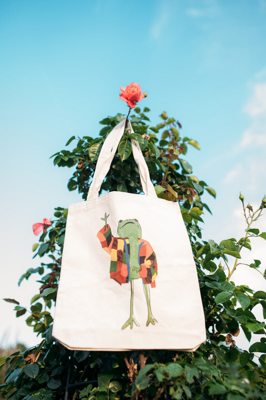 Canvas Jacket Frog Tote Bag