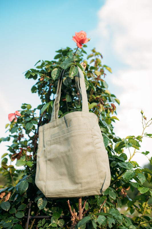 Shoulder Bag with 2 Pockets Green