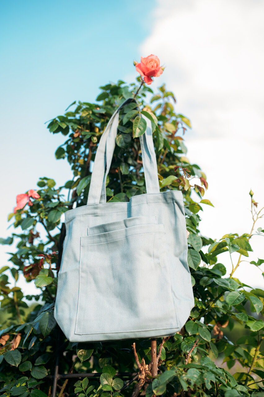 Shoulder Bag with 2 Pockets Light Blue