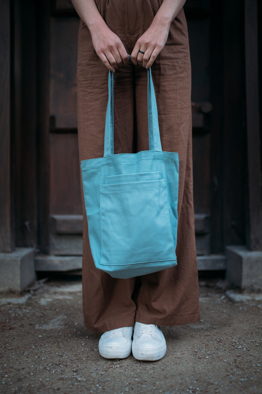 Shoulder Bag with 2 Pockets Light Blue